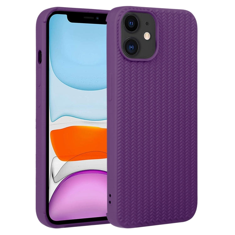 Custodia per telefono in silicone con trama intrecciata, For iPhone 11, For iPhone 11 Pro Max