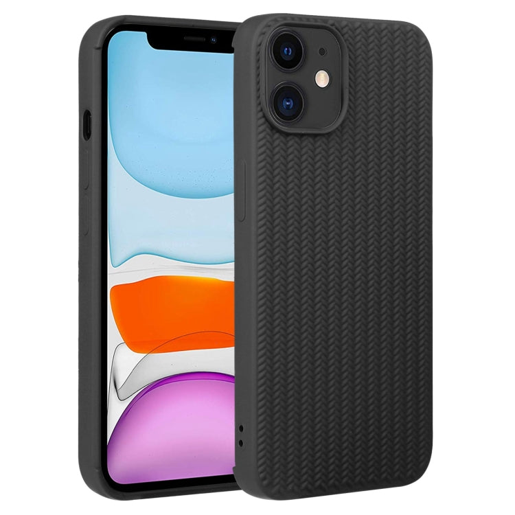 Custodia per telefono in silicone con trama intrecciata, For iPhone 11, For iPhone 11 Pro Max