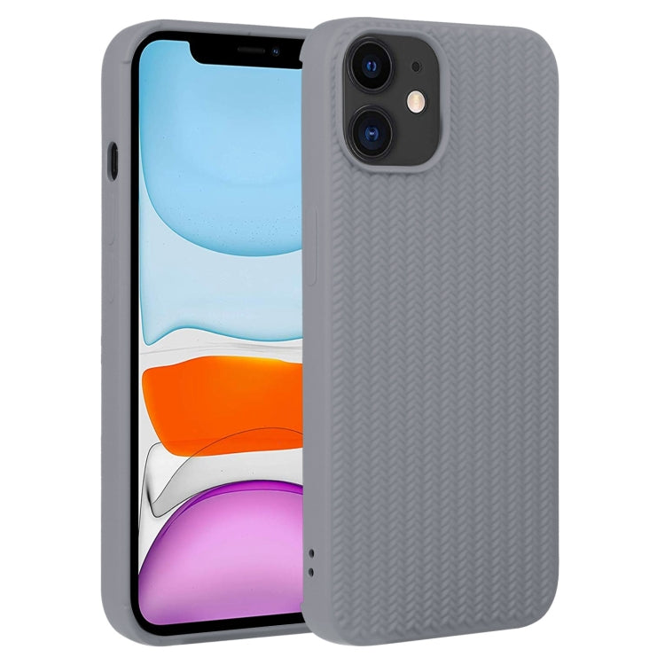 Custodia per telefono in silicone con trama intrecciata, For iPhone 11, For iPhone 11 Pro Max