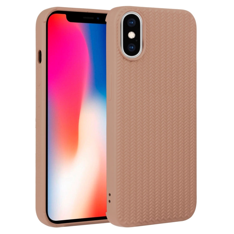Custodia per telefono in silicone con trama intrecciata, For iPhone X / XS, For iPhone XR