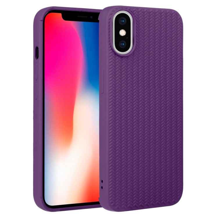 Custodia per telefono in silicone con trama intrecciata, For iPhone X / XS, For iPhone XR