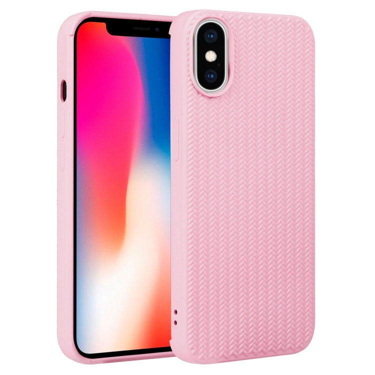 Custodia per telefono in silicone con trama intrecciata, For iPhone X / XS, For iPhone XR