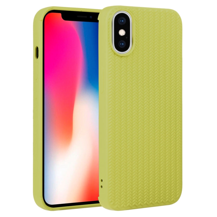 Custodia per telefono in silicone con trama intrecciata, For iPhone X / XS, For iPhone XR