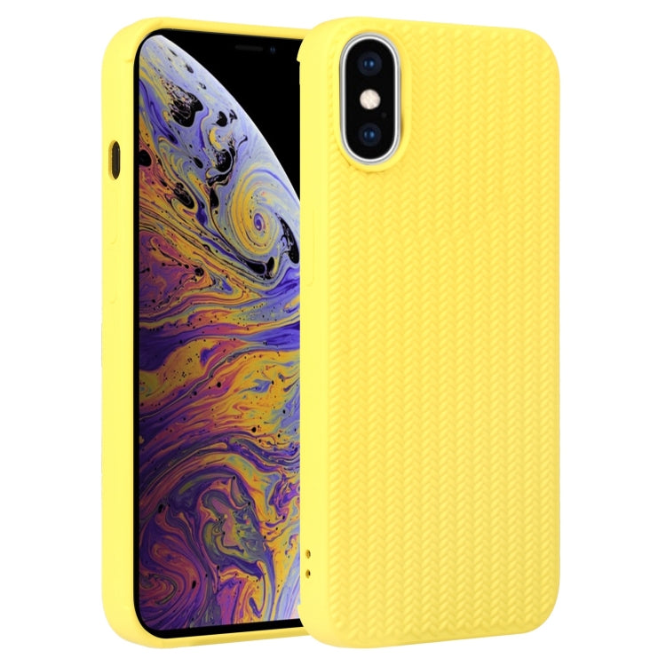 Custodia per telefono in silicone con trama intrecciata, For iPhone XS Max, For iPhone SE 2022 / SE 2020 / 7 / 8