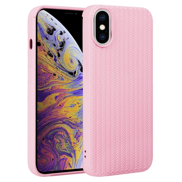 Custodia per telefono in silicone con trama intrecciata, For iPhone XS Max, For iPhone SE 2022 / SE 2020 / 7 / 8