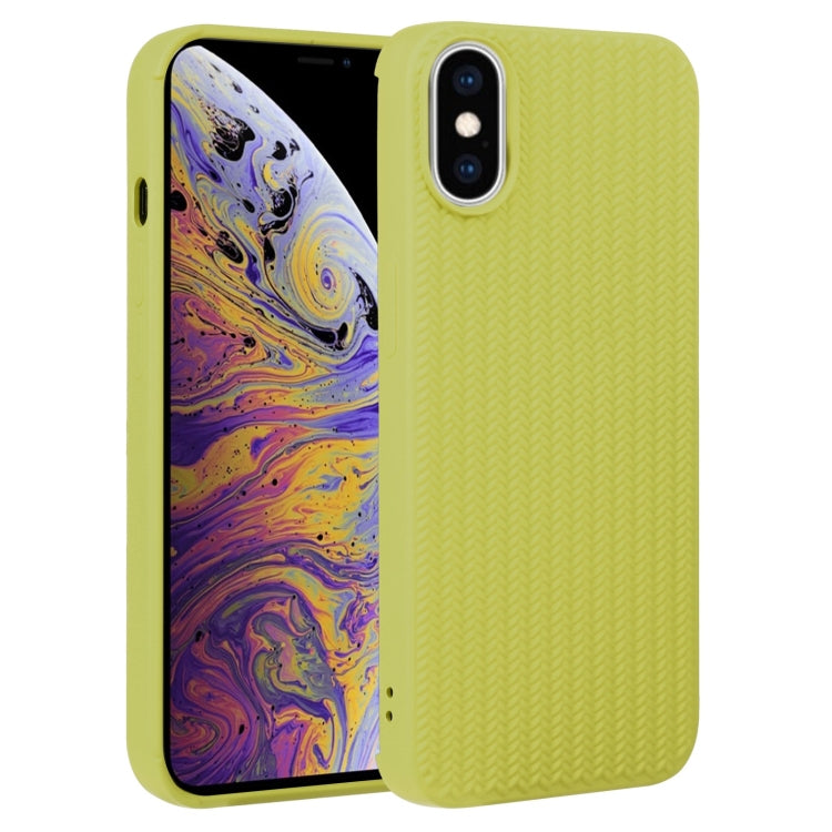 Custodia per telefono in silicone con trama intrecciata, For iPhone XS Max, For iPhone SE 2022 / SE 2020 / 7 / 8