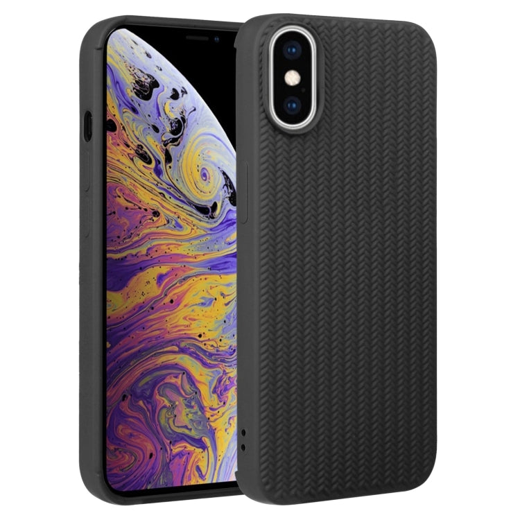 Custodia per telefono in silicone con trama intrecciata, For iPhone XS Max, For iPhone SE 2022 / SE 2020 / 7 / 8