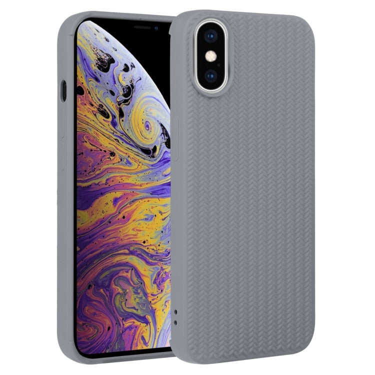 Custodia per telefono in silicone con trama intrecciata, For iPhone XS Max, For iPhone SE 2022 / SE 2020 / 7 / 8