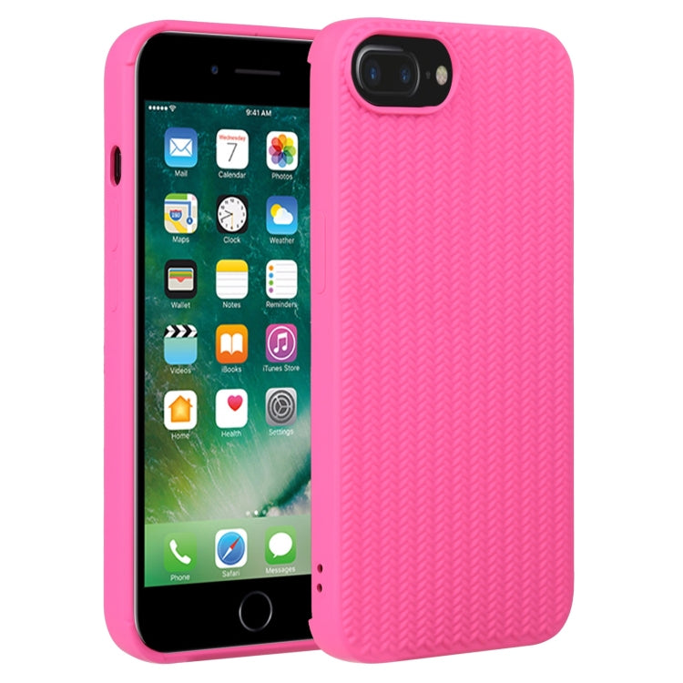Custodia per telefono in silicone con trama intrecciata, For iPhone 7 Plus / 8 Plus