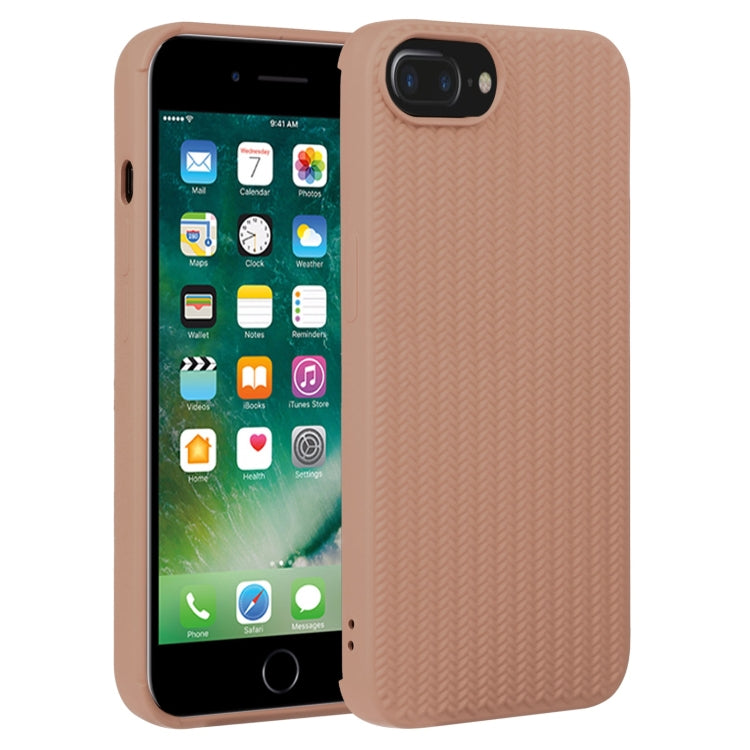 Custodia per telefono in silicone con trama intrecciata, For iPhone 7 Plus / 8 Plus