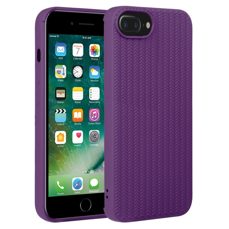 Custodia per telefono in silicone con trama intrecciata, For iPhone 7 Plus / 8 Plus