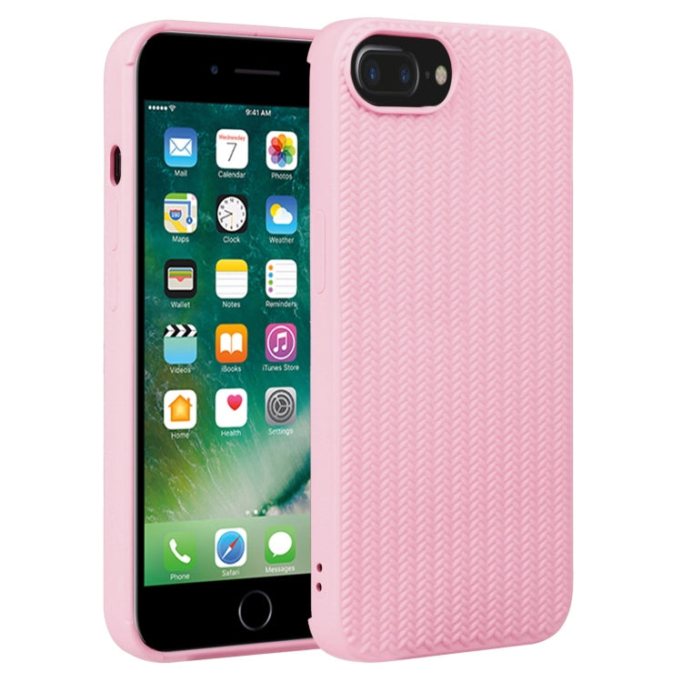 Custodia per telefono in silicone con trama intrecciata, For iPhone 7 Plus / 8 Plus