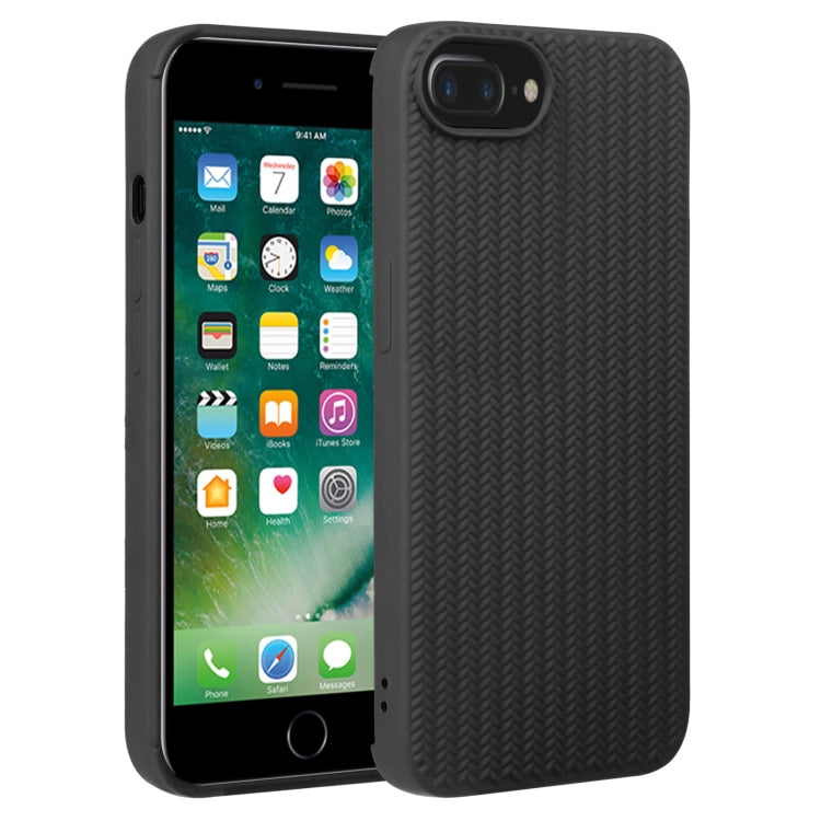 Custodia per telefono in silicone con trama intrecciata, For iPhone 7 Plus / 8 Plus