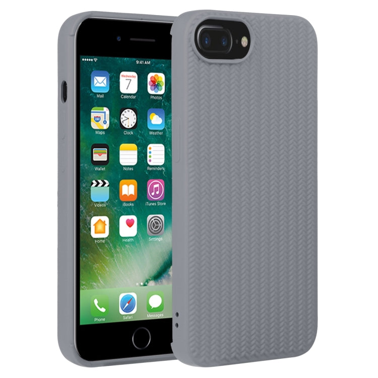 Custodia per telefono in silicone con trama intrecciata, For iPhone 7 Plus / 8 Plus