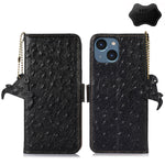 Custodia per telefono RFID in vera pelle con motivo di struzzo, For iPhone 15 Pro Max, For iPhone 15 Pro, For iPhone 15 Plus, For iPhone 15, For iPhone 14 Plus, For iPhone 14