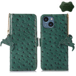 Custodia per telefono RFID in vera pelle con motivo di struzzo, For iPhone 15 Pro Max, For iPhone 15 Pro, For iPhone 15 Plus, For iPhone 15, For iPhone 14 Plus, For iPhone 14