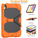Custodia rigida per tablet PC in silicone robusto con supporto, For iPad 10th Gen 10.9 2022