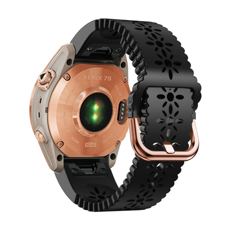 Cinturino per orologio in silicone con pizzo a sgancio rapido, For Garmin Fenix 7S / 6S / 5S