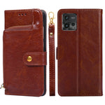 Custodia per cellulare in pelle con cerniera, For Motorola Moto G72 4G, For vivo V25 Pro 5G, For Xiaomi Redmi Note 12 China, For Xiaomi Redmi Note 12 Pro 5G China, For Xiaomi Redmi Note 12 Pro+ China, For Xiaomi Redmi A1+ 4G