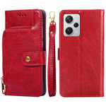 Custodia per cellulare in pelle con cerniera, For Motorola Moto G72 4G, For vivo V25 Pro 5G, For Xiaomi Redmi Note 12 China, For Xiaomi Redmi Note 12 Pro 5G China, For Xiaomi Redmi Note 12 Pro+ China, For Xiaomi Redmi A1+ 4G