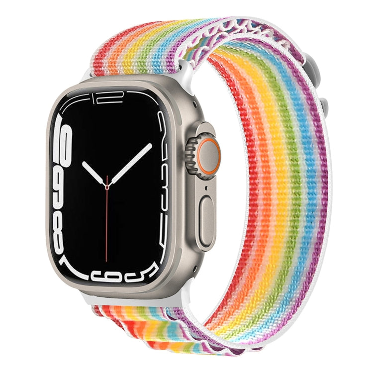 Cinturino per orologio in nylon con fibbia argento, For Apple Watch Ultra 49mm / Series 8&7 45mm / SE 2&6&SE&5&4 44mm, For Apple Watch Series 8&7 41mm / SE 2&6&SE&5&4 40mm / 3&2&1 38mm