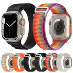 Cinturino per orologio in nylon con fibbia argento, For Apple Watch Ultra 49mm / Series 8&7 45mm / SE 2&6&SE&5&4 44mm, For Apple Watch Series 8&7 41mm / SE 2&6&SE&5&4 40mm / 3&2&1 38mm
