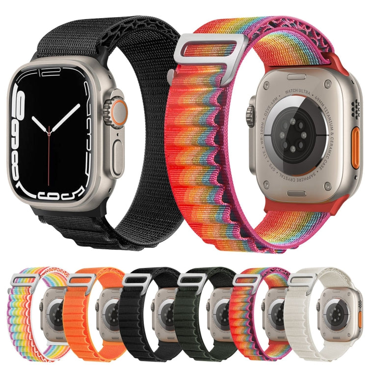 Cinturino per orologio in nylon con fibbia argento, For Apple Watch Ultra 49mm / Series 8&7 45mm / SE 2&6&SE&5&4 44mm, For Apple Watch Series 8&7 41mm / SE 2&6&SE&5&4 40mm / 3&2&1 38mm