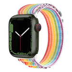 Cinturino per orologio in nylon con fibbia argento, For Apple Watch Ultra 49mm / Series 8&7 45mm / SE 2&6&SE&5&4 44mm, For Apple Watch Series 8&7 41mm / SE 2&6&SE&5&4 40mm / 3&2&1 38mm