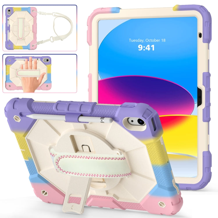 Custodia protettiva in silicone antiurto per robot a colori a contrasto + custodia protettiva per tablet PC, For iPad 10th Gen 10.9 2022