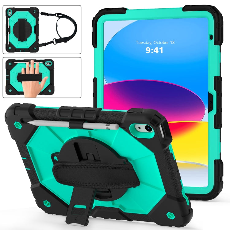 Custodia protettiva in silicone antiurto per robot a colori a contrasto + custodia protettiva per tablet PC, For iPad 10th Gen 10.9 2022