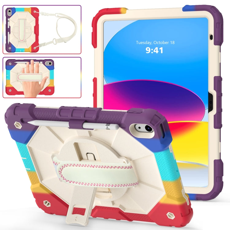 Custodia protettiva in silicone antiurto per robot a colori a contrasto + custodia protettiva per tablet PC, For iPad 10th Gen 10.9 2022