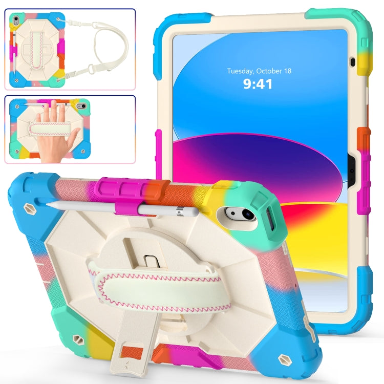 Custodia protettiva in silicone antiurto per robot a colori a contrasto + custodia protettiva per tablet PC, For iPad 10th Gen 10.9 2022