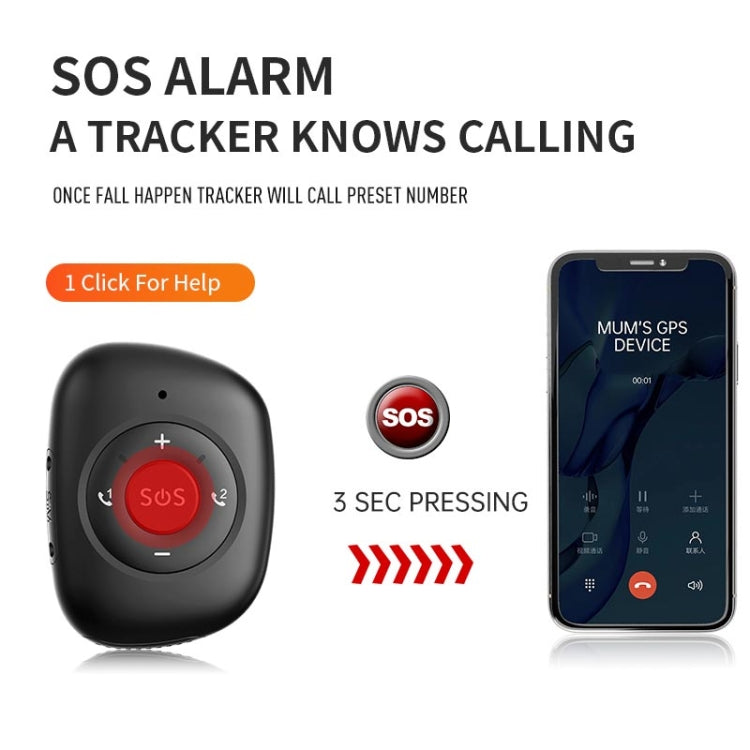 RF-V50 IP67 Impermeabile 4G LTE 3G 2G GSM Anziani Pulsante SOS Allarme di emergenza GPS Tracker, RF-V50 (Black), RF-V50 (Red)