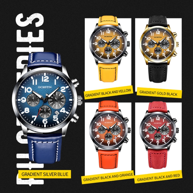Orologio da uomo al quarzo luminoso impermeabile in pelle moda Ochstin 6042C