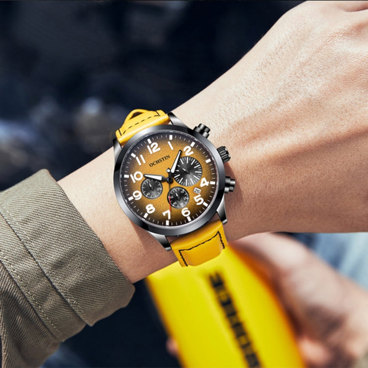Orologio da uomo al quarzo luminoso impermeabile in pelle moda Ochstin 6042C