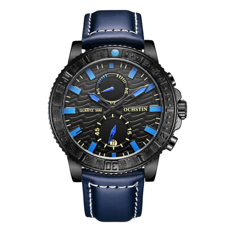 Orologio da uomo in vera pelle al quarzo luminoso multifunzionale Ochstin 6045A