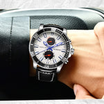 Orologio da uomo in vera pelle al quarzo luminoso multifunzionale Ochstin 6045A