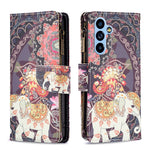 Custodia per telefono in pelle con cerniera con motivo a disegno colorato, For Samsung Galaxy A54 5G