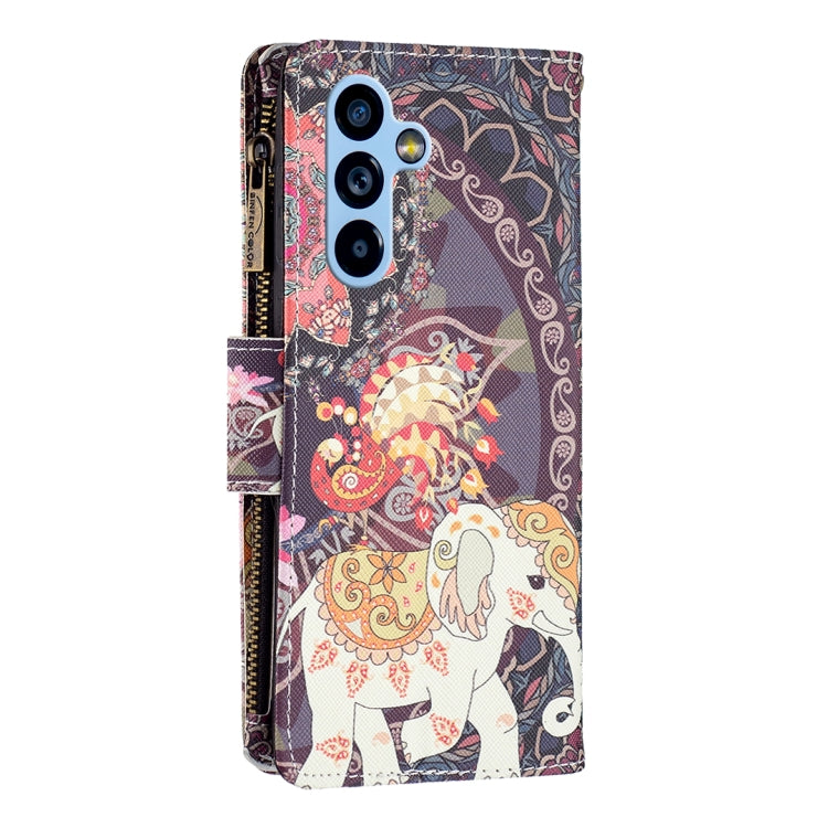 Custodia per telefono in pelle con cerniera con motivo a disegno colorato, For Samsung Galaxy A54 5G