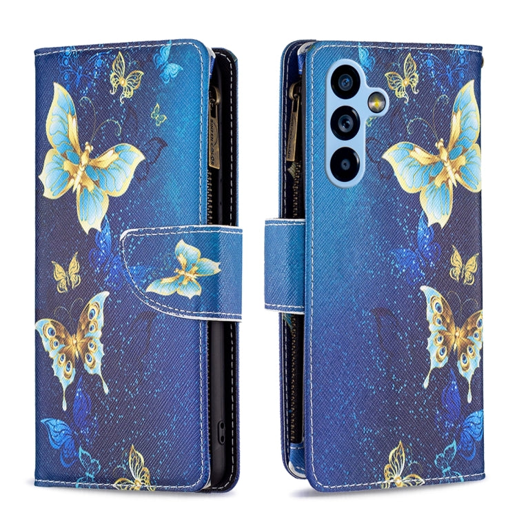Custodia per telefono in pelle con cerniera con motivo a disegno colorato, For Samsung Galaxy A54 5G