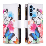 Custodia per telefono in pelle con cerniera con motivo a disegno colorato, For Samsung Galaxy A54 5G