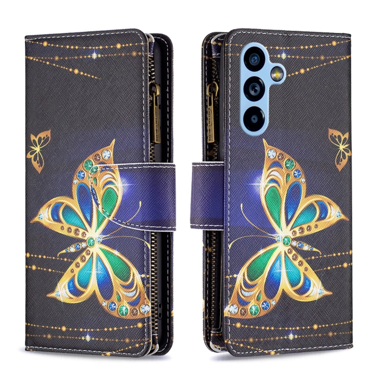 Custodia per telefono in pelle con cerniera con motivo a disegno colorato, For Samsung Galaxy A54 5G