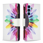 Custodia per telefono in pelle con cerniera con motivo a disegno colorato, For Samsung Galaxy A54 5G