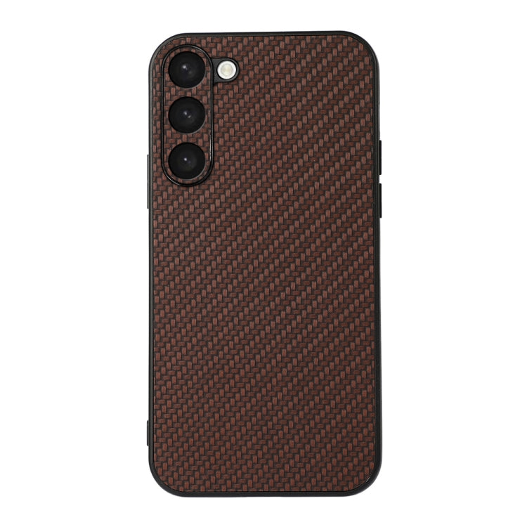 Custodia per telefono in PU con trama in fibra di carbonio con foro preciso, For Samsung Galaxy A14 5G, For Samsung Galaxy S23+ 5G, For Samsung Galaxy S23 Ultra 5G
