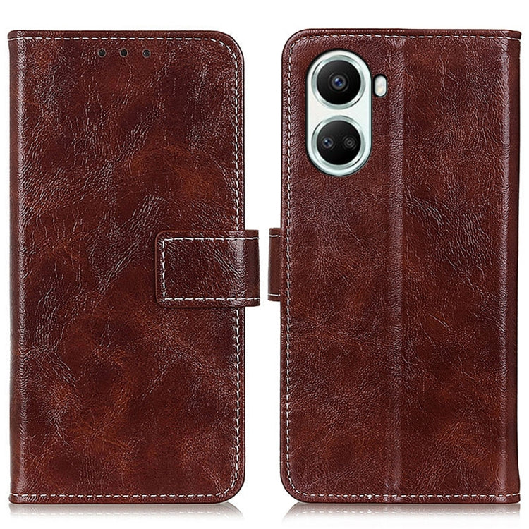 Custodia per cellulare in pelle a vibrazione orizzontale con struttura retrò Crazy Horse, For Huawei Nova 10 SE