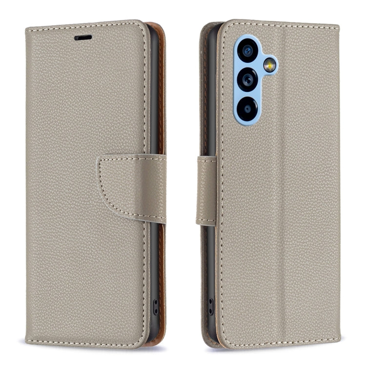 Custodia per telefono in pelle di colore puro con texture Litchi, For Samsung Galaxy A54 5G