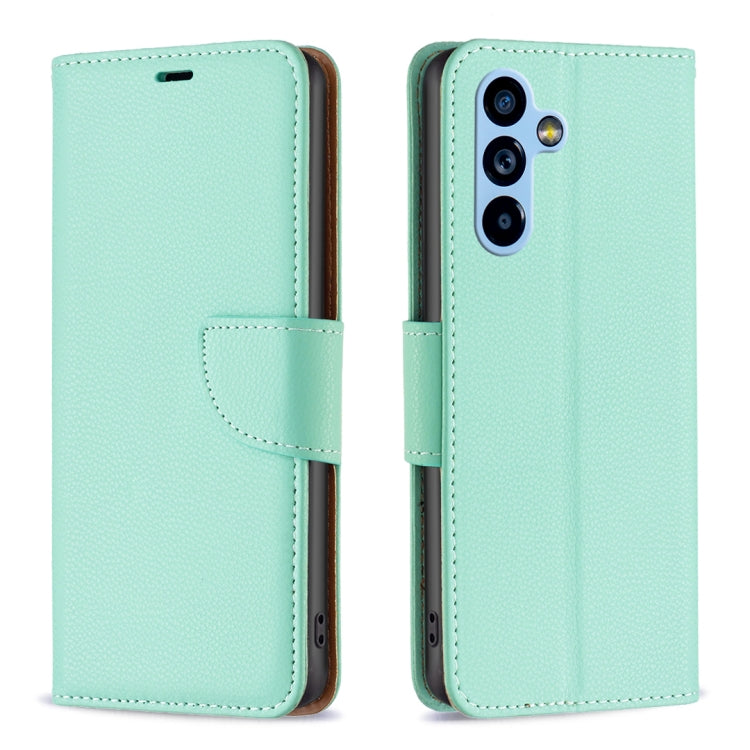 Custodia per telefono in pelle di colore puro con texture Litchi, For Samsung Galaxy A54 5G