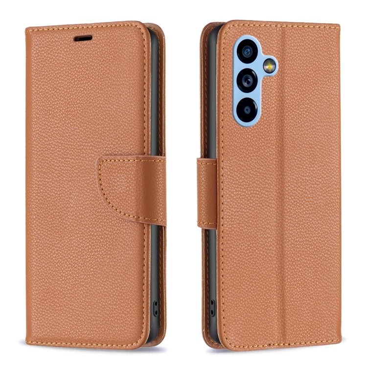 Custodia per telefono in pelle di colore puro con texture Litchi, For Samsung Galaxy A54 5G