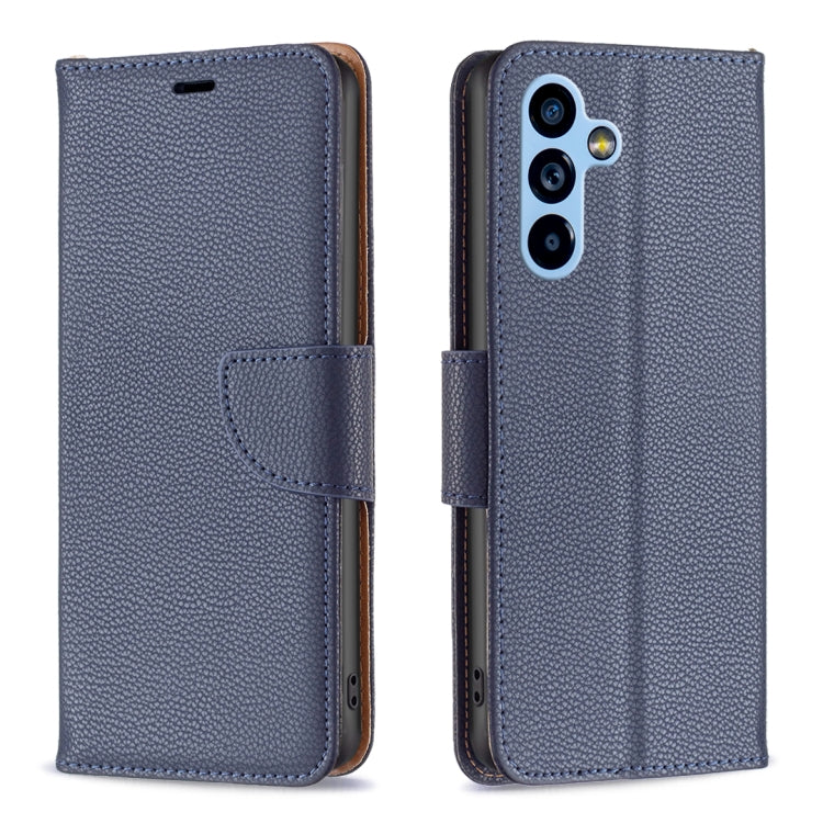Custodia per telefono in pelle di colore puro con texture Litchi, For Samsung Galaxy A54 5G