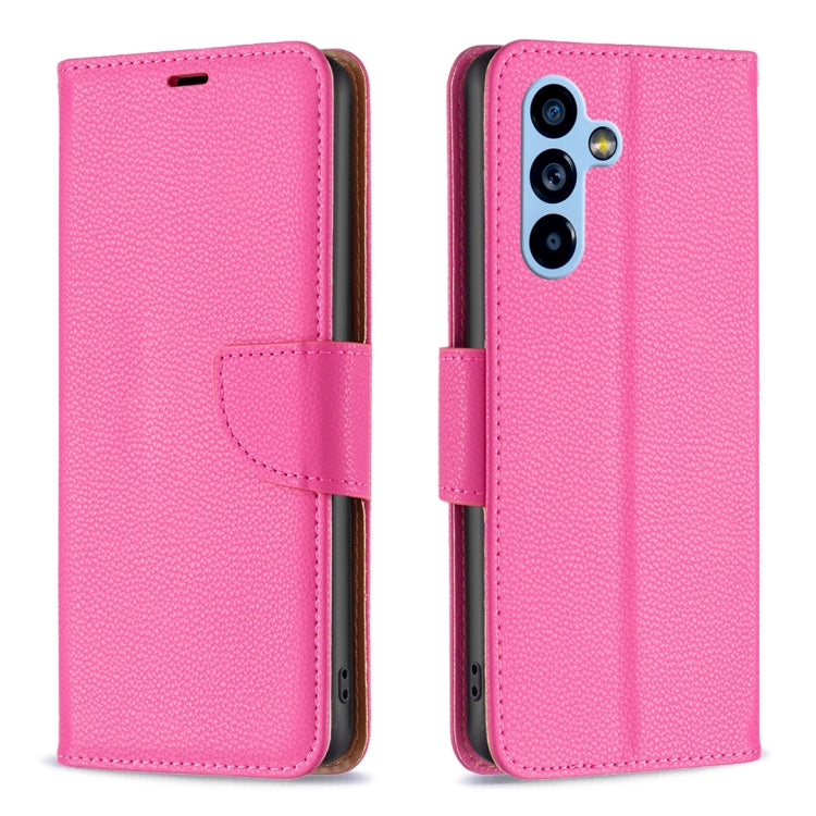 Custodia per telefono in pelle di colore puro con texture Litchi, For Samsung Galaxy A54 5G